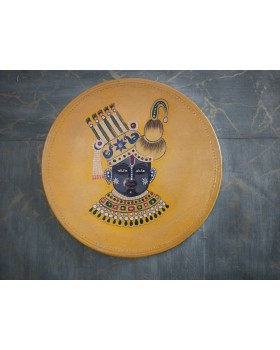 Wooden Wall Decor Plate - Yellow